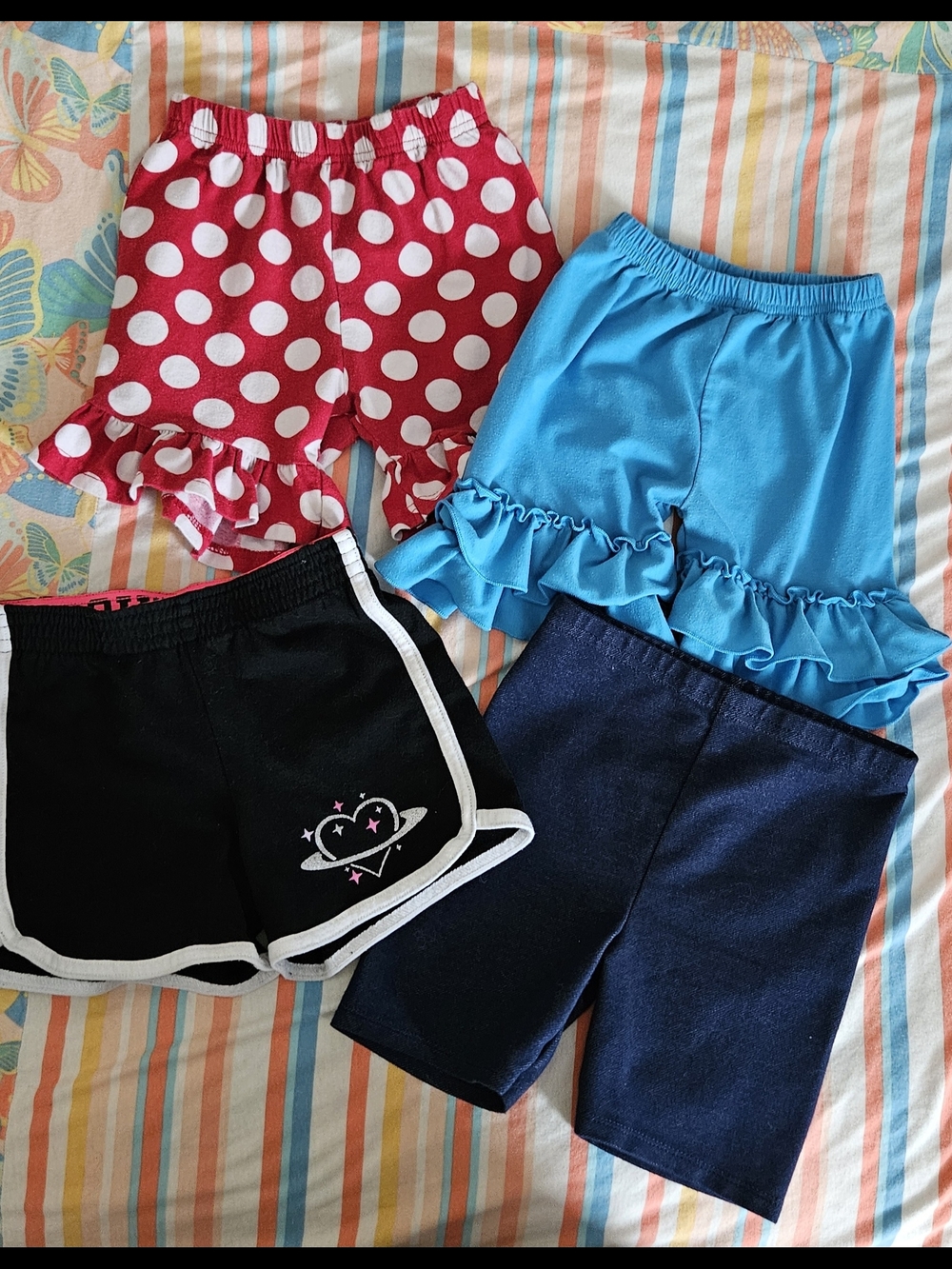 Girls 4 Piece Shorts Lot, Size 5 And 6, BB Blanks, Garanimals, Wonder Nation